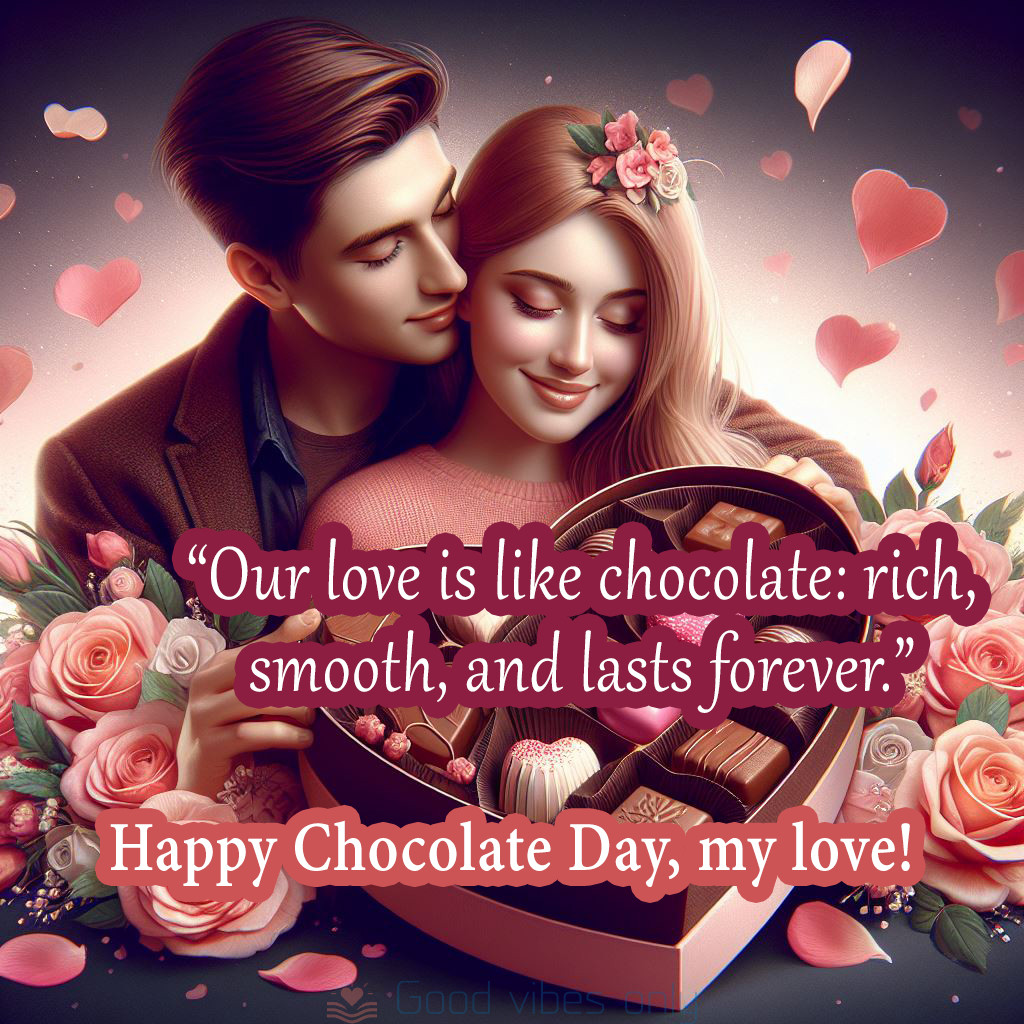 Our love is like chocolat Good Vibes Only