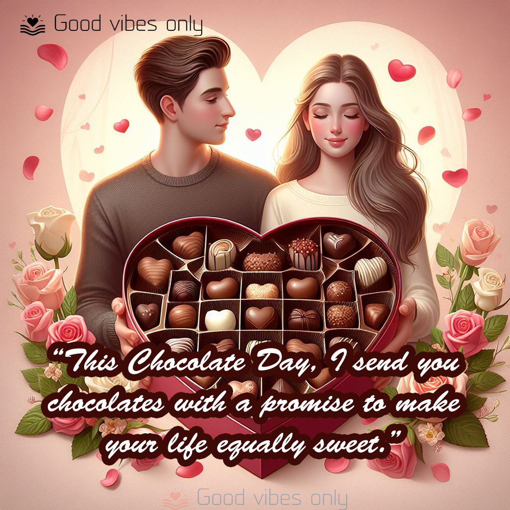 This Chocolate Day I send you chocolates with a promise to make your life equally sweet Good Vibes Only