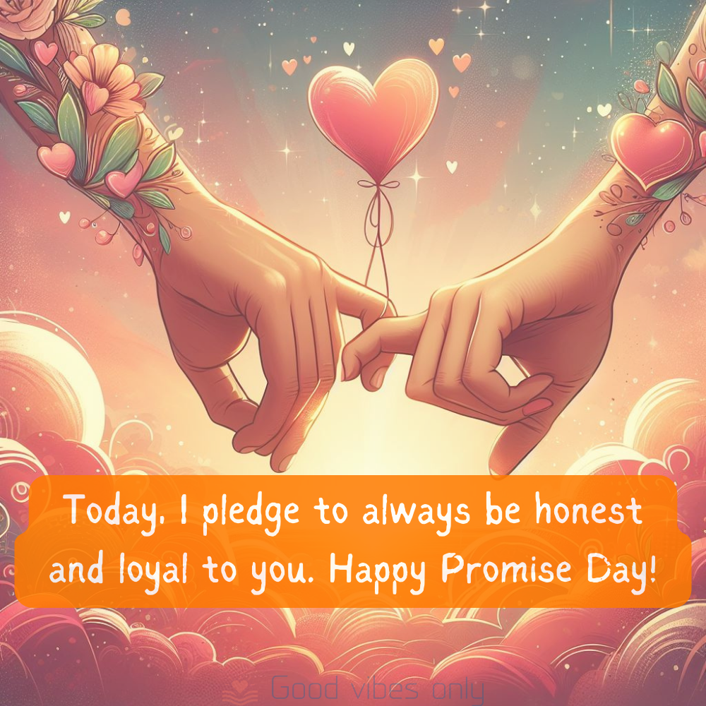 Today I pledge to always be honest and loyal to you. Happy Promise Day Good Vibes Only