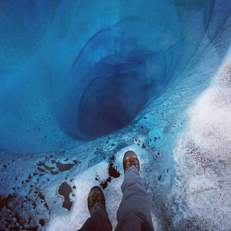 deep ice sheet hole Good Vibes Only