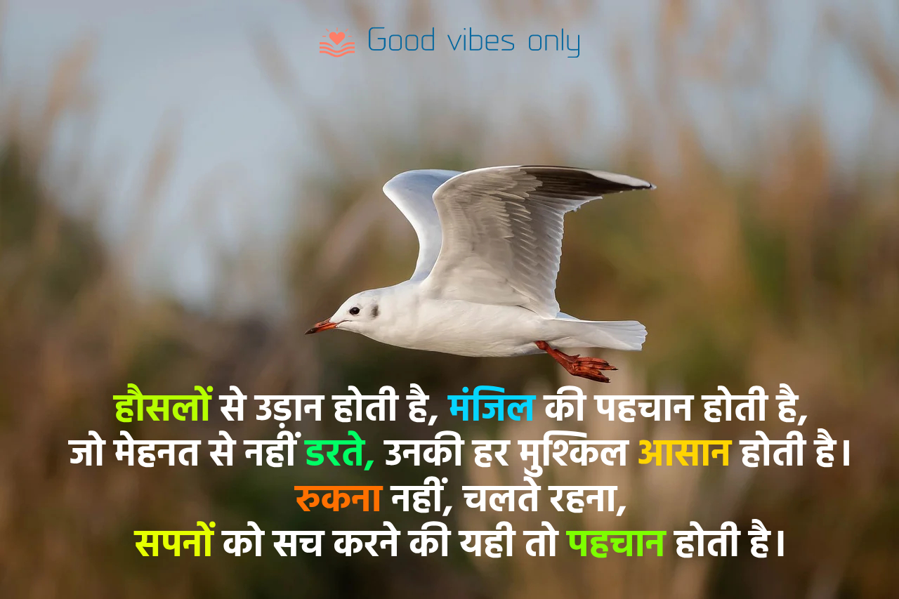 हौसलों से उड़ान होती है Good Vibes Only