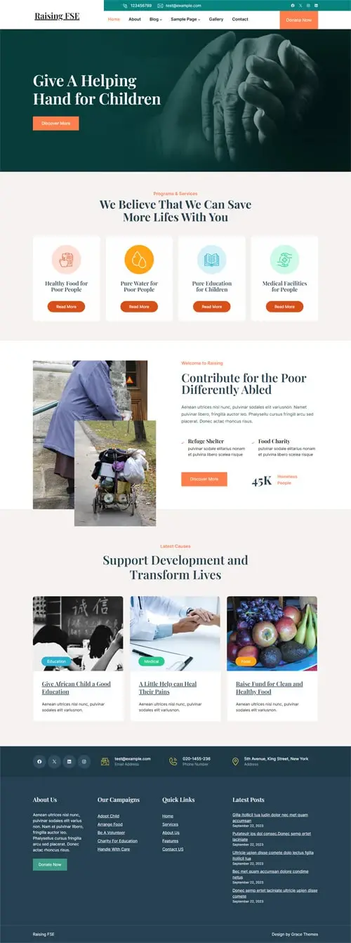 fund raising fse wordpress theme Good Vibes Only