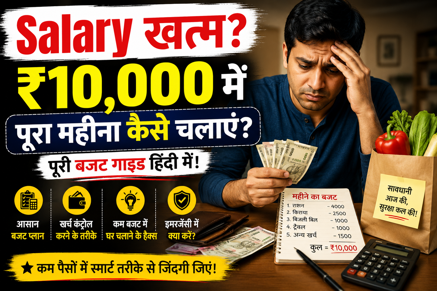 जेब में सिर्फ ₹10,000! अब पूरा महीना कैसे मैनेज करें?