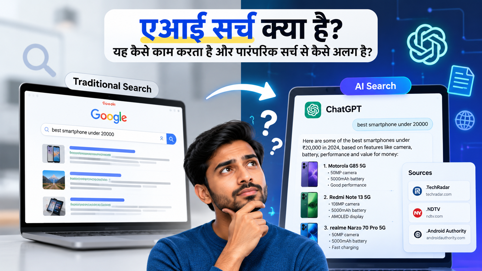 एआई सर्च क्या है? यह कैसे काम करता है और पारंपरिक सर्च से कैसे अलग है? – What Is AI Search? How Does It Work and How Is It Different from Traditional Search?